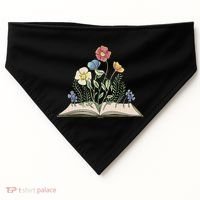 Book With Flowers USA-Made Doggie Bandana thumb 0