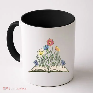 Book With Flowers Coffee Mug