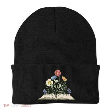 Book With Flowers Beanie