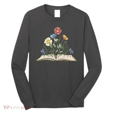 Book With Flowers Long Sleeve Shirt