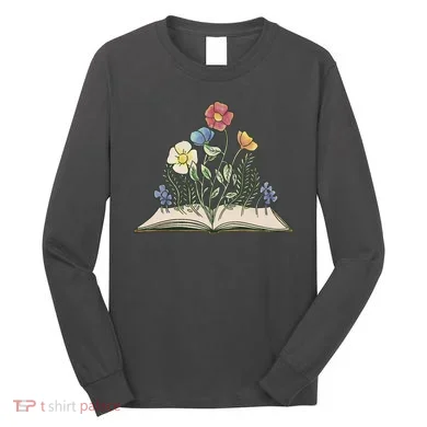 Book With Flowers Long Sleeve Shirt