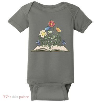 Book With Flowers Baby Bodysuit
