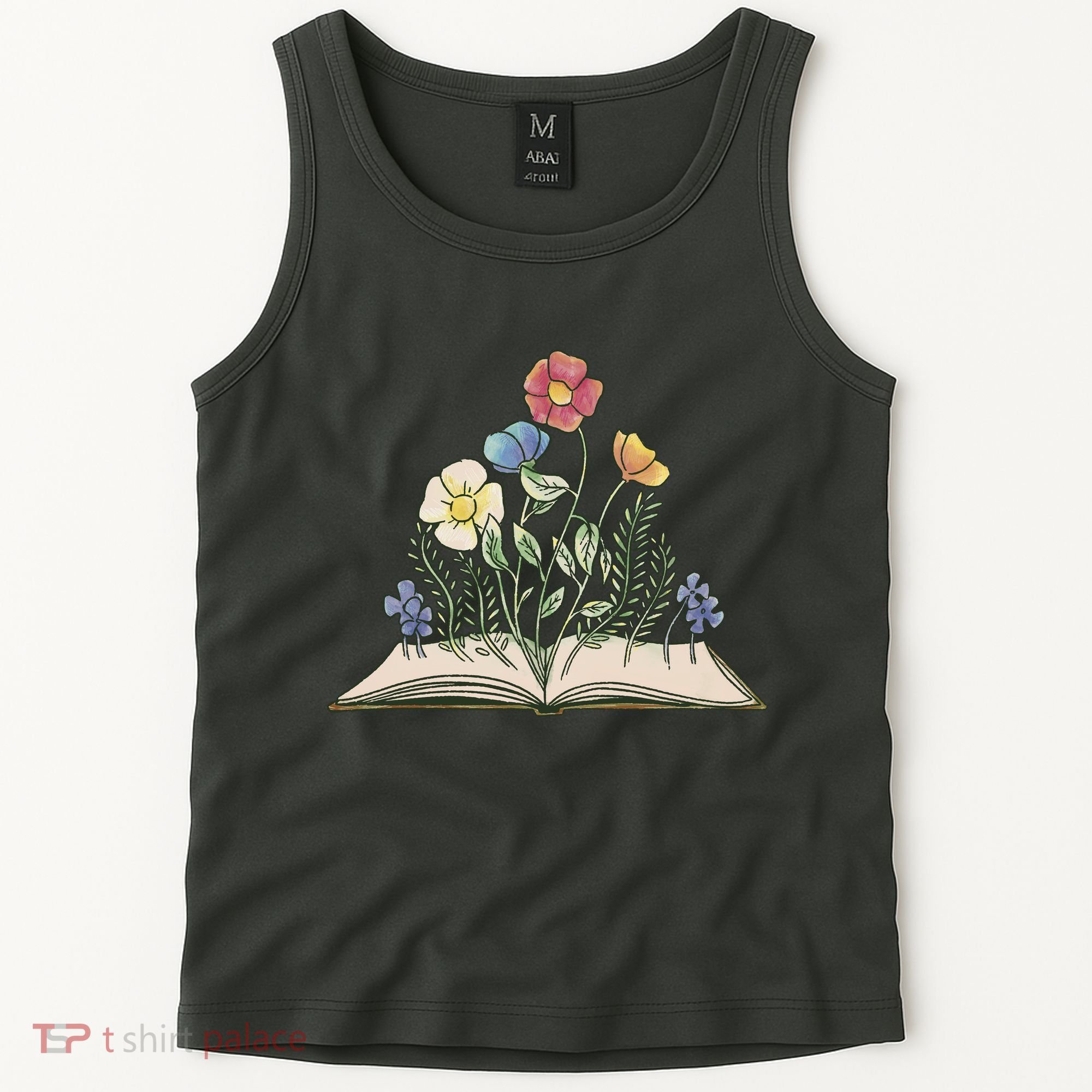Book With Flowers Tank Top