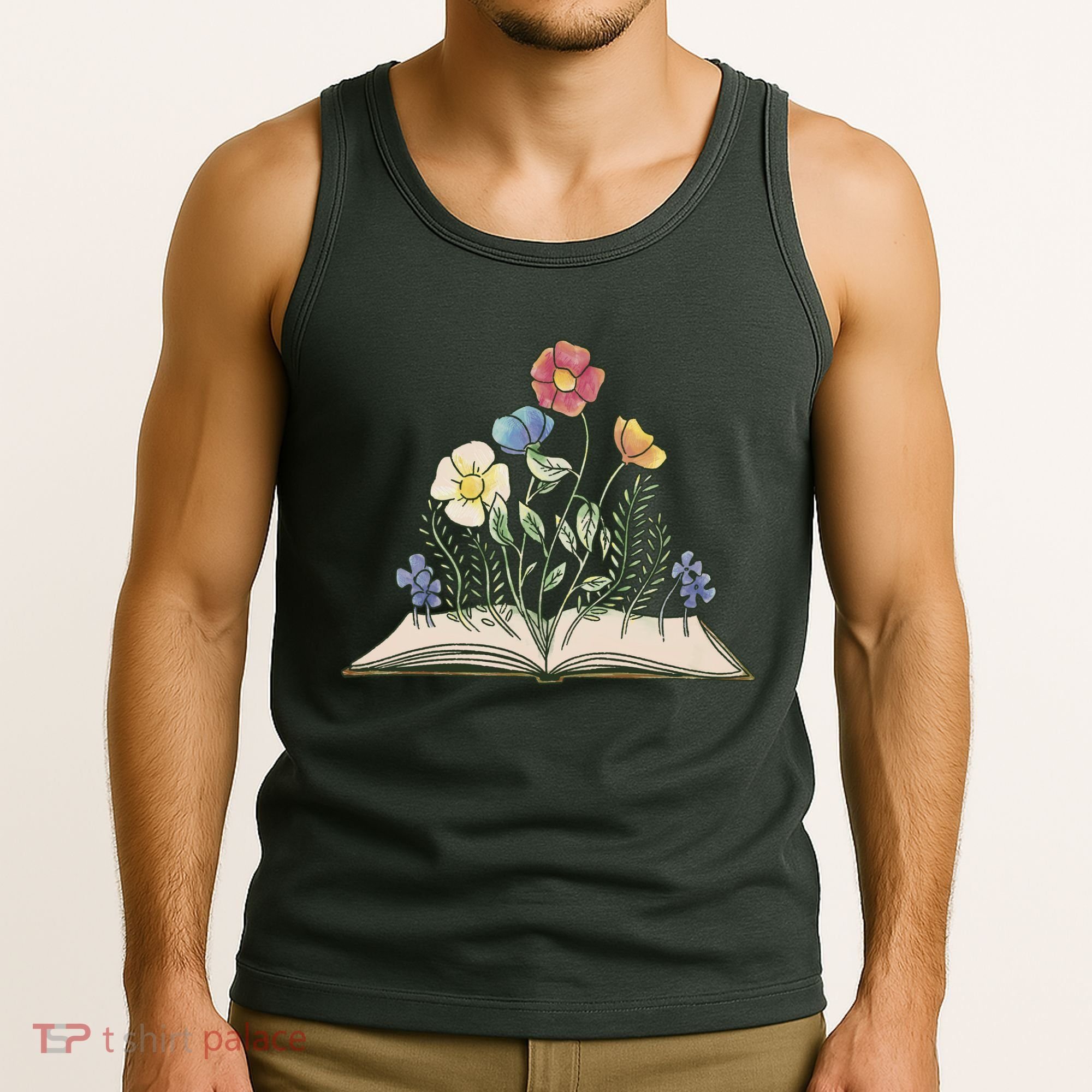 Book With Flowers Tank Top