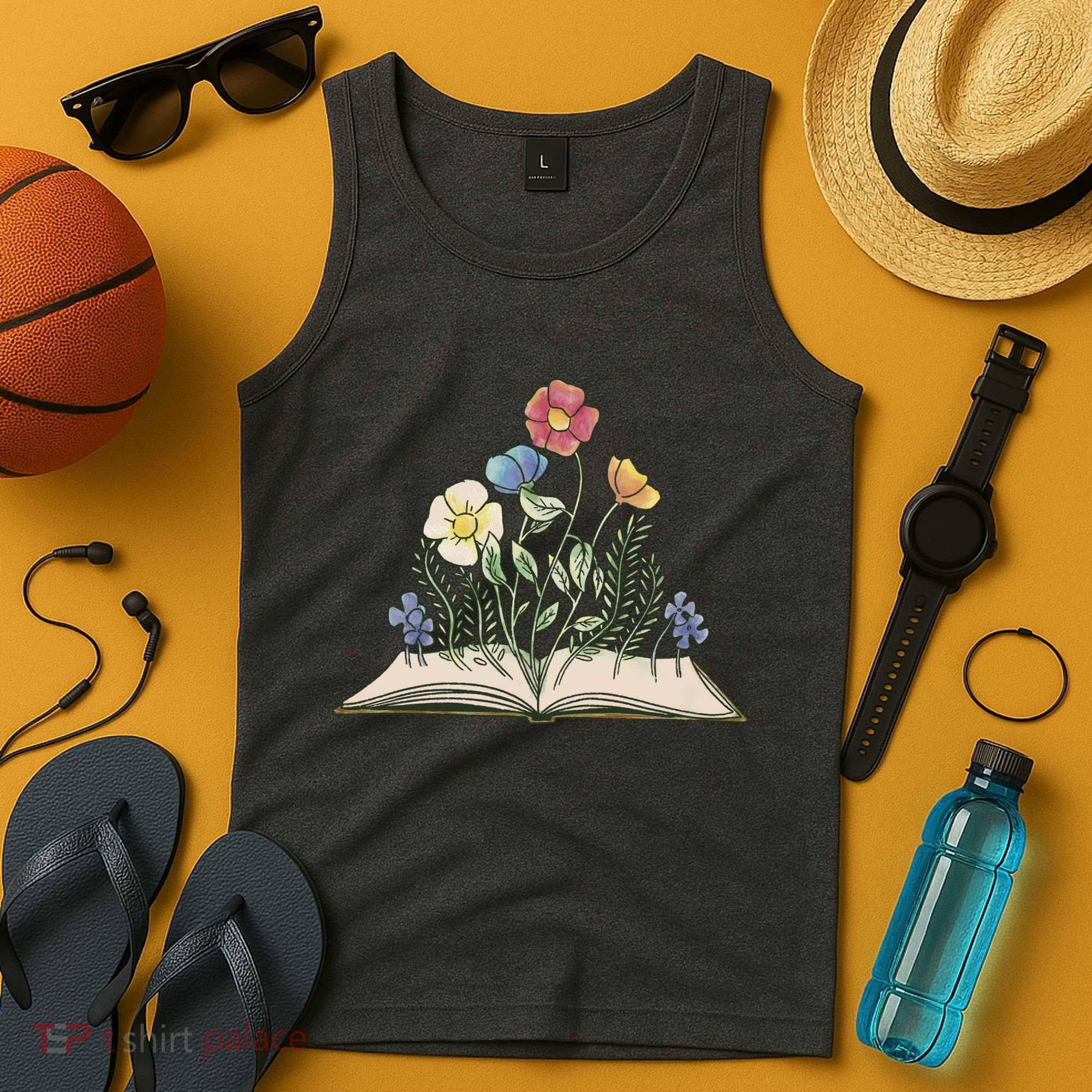 Book With Flowers Tank Top