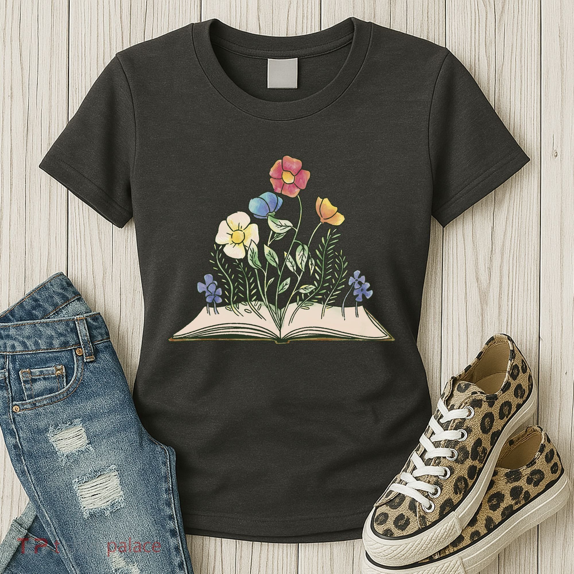 Book With Flowers Women's T-Shirt