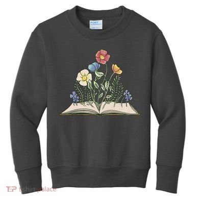 Book With Flowers Kids Sweatshirt