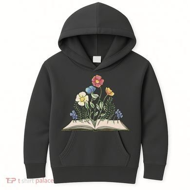 Book With Flowers Kids Hoodie