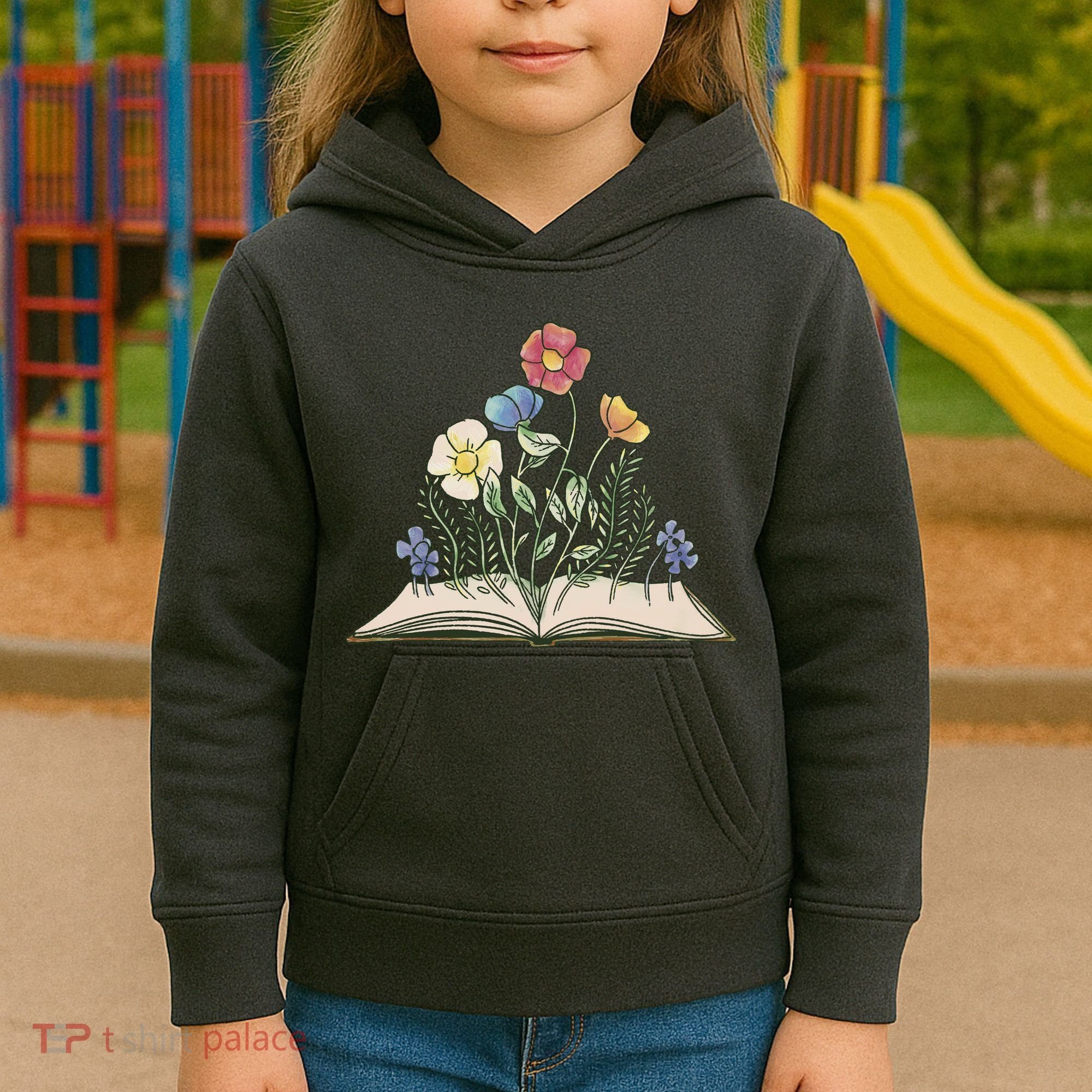 Book With Flowers Kids Hoodie
