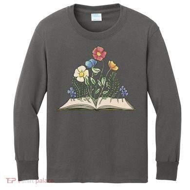 Book With Flowers Kids Long Sleeve Shirt