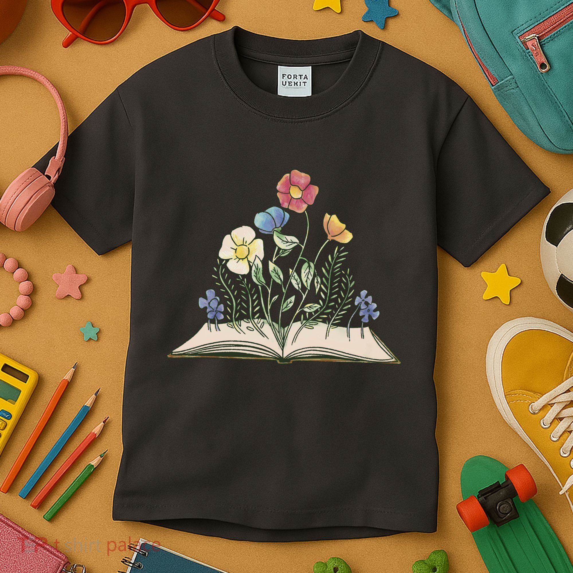 Book With Flowers Kids T-Shirt