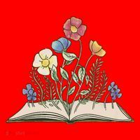 Book With Flowers Santa Hat thumb 1
