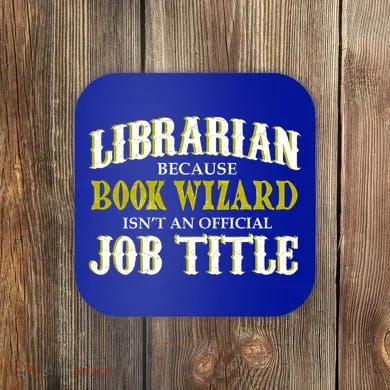 Book Wizard Librarian Coaster