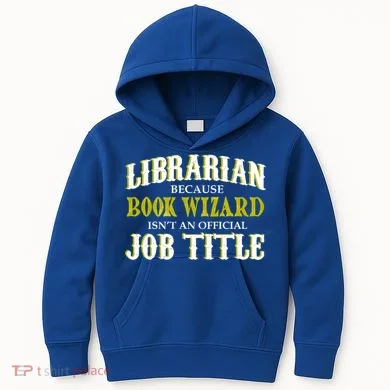 Book Wizard Librarian Kids Hoodie