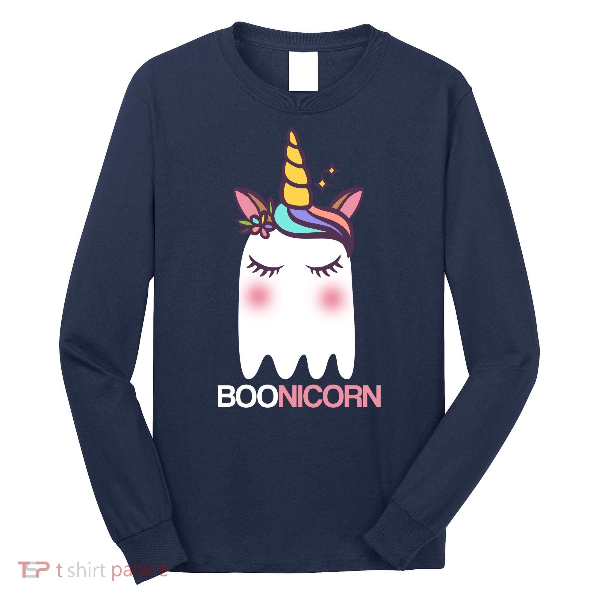 Boonicorn Halloween Unicorn Ghost Long Sleeve Shirt