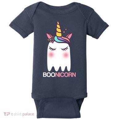 Boonicorn Halloween Unicorn Ghost Baby Bodysuit