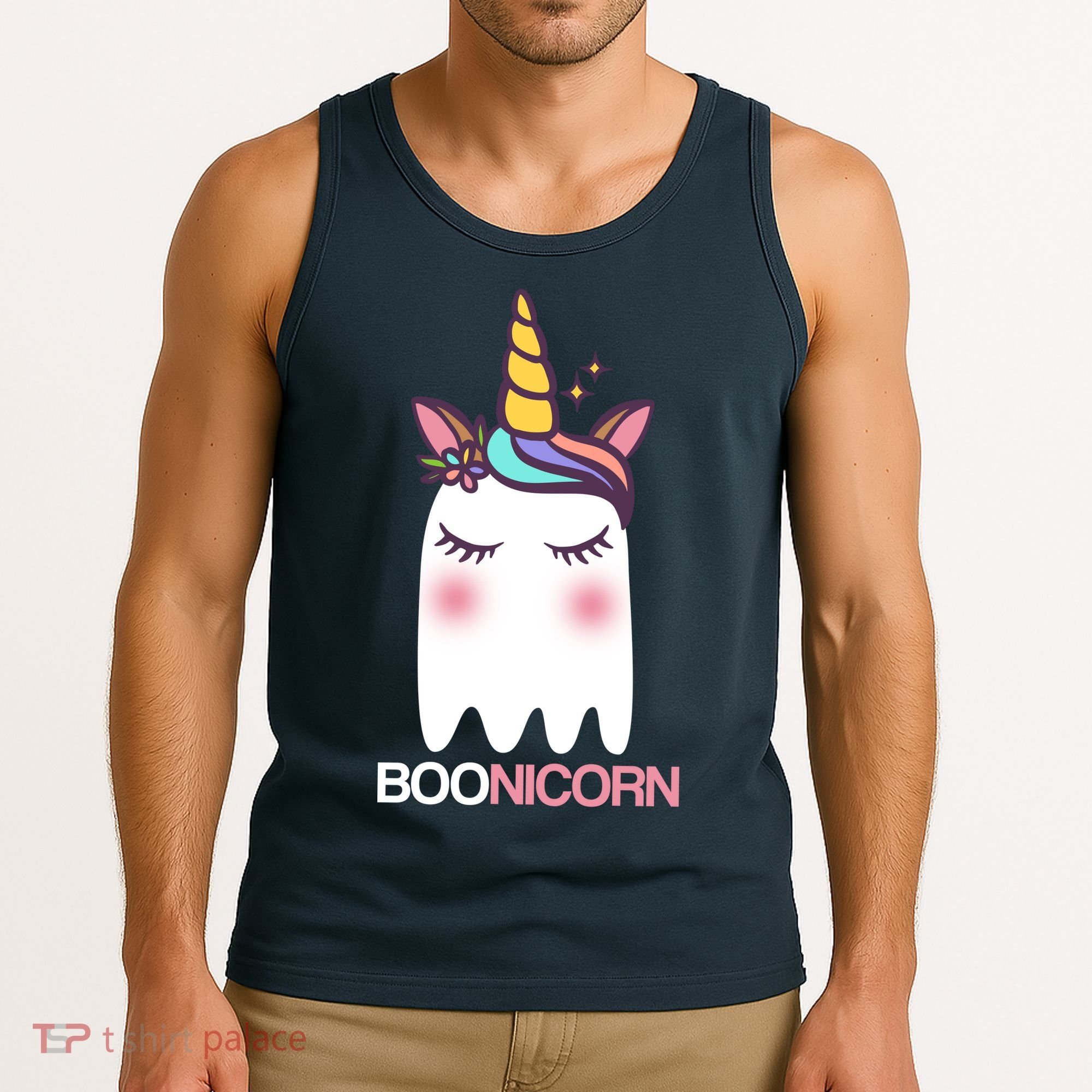 Boonicorn Halloween Unicorn Ghost Tank Top