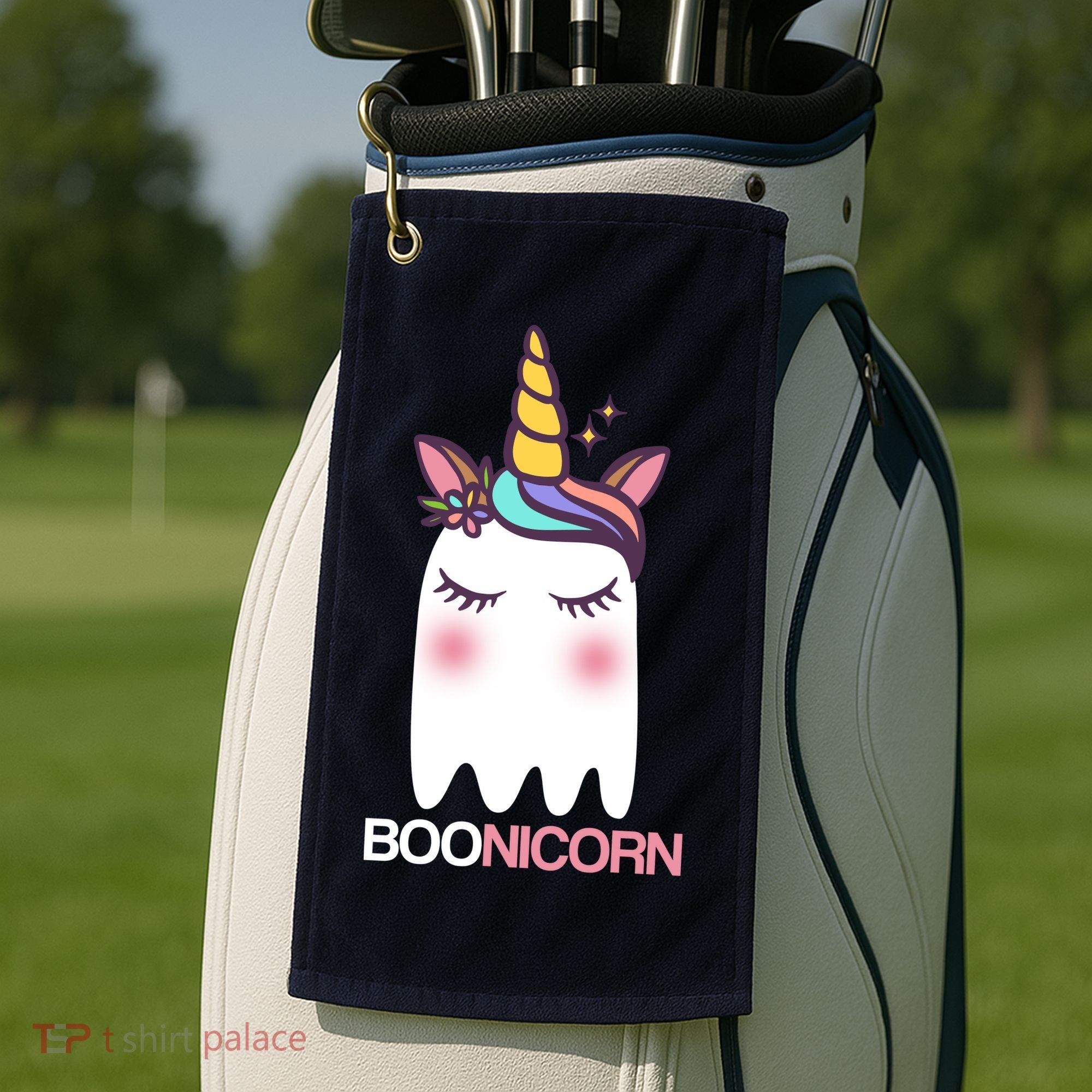Boonicorn Halloween Unicorn Ghost Golf Towel