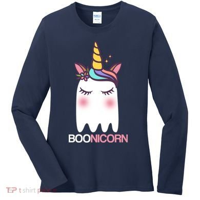 Boonicorn Halloween Unicorn Ghost Women's Long Sleeve Shirt