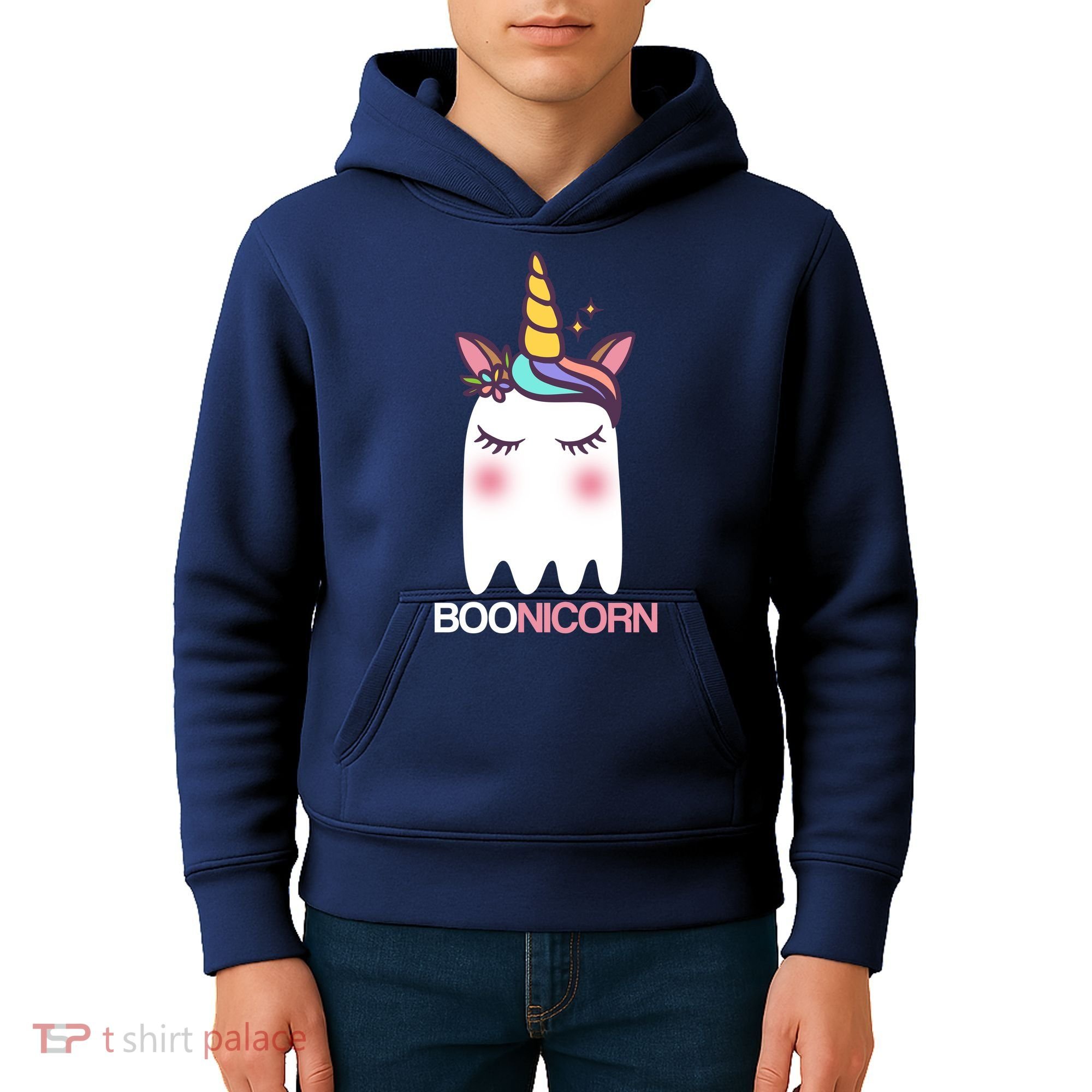 Boonicorn Halloween Unicorn Ghost Kids Hoodie