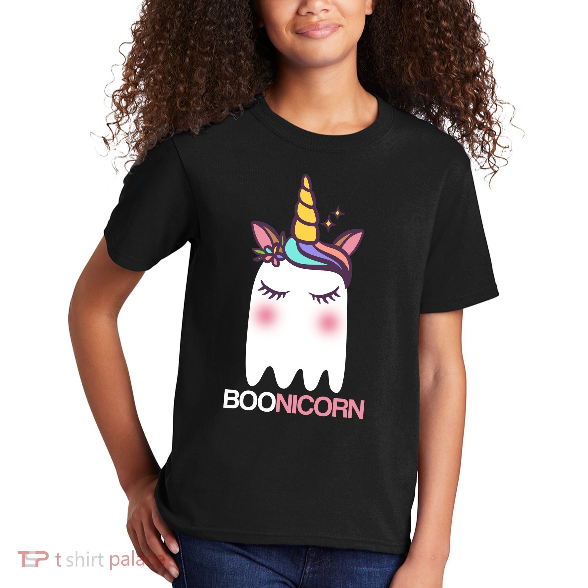 Boonicorn Halloween Unicorn Ghost Kids T-Shirt