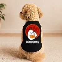Boooooks Funny Cute Halloween Book Doggie Tank thumb 2