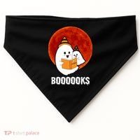 Boooooks Funny Cute Halloween Book USA-Made Doggie Bandana thumb 0