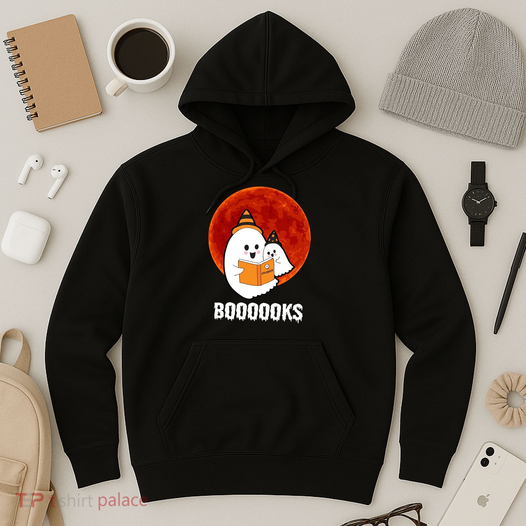 Boooooks Funny Cute Halloween Book Hoodie