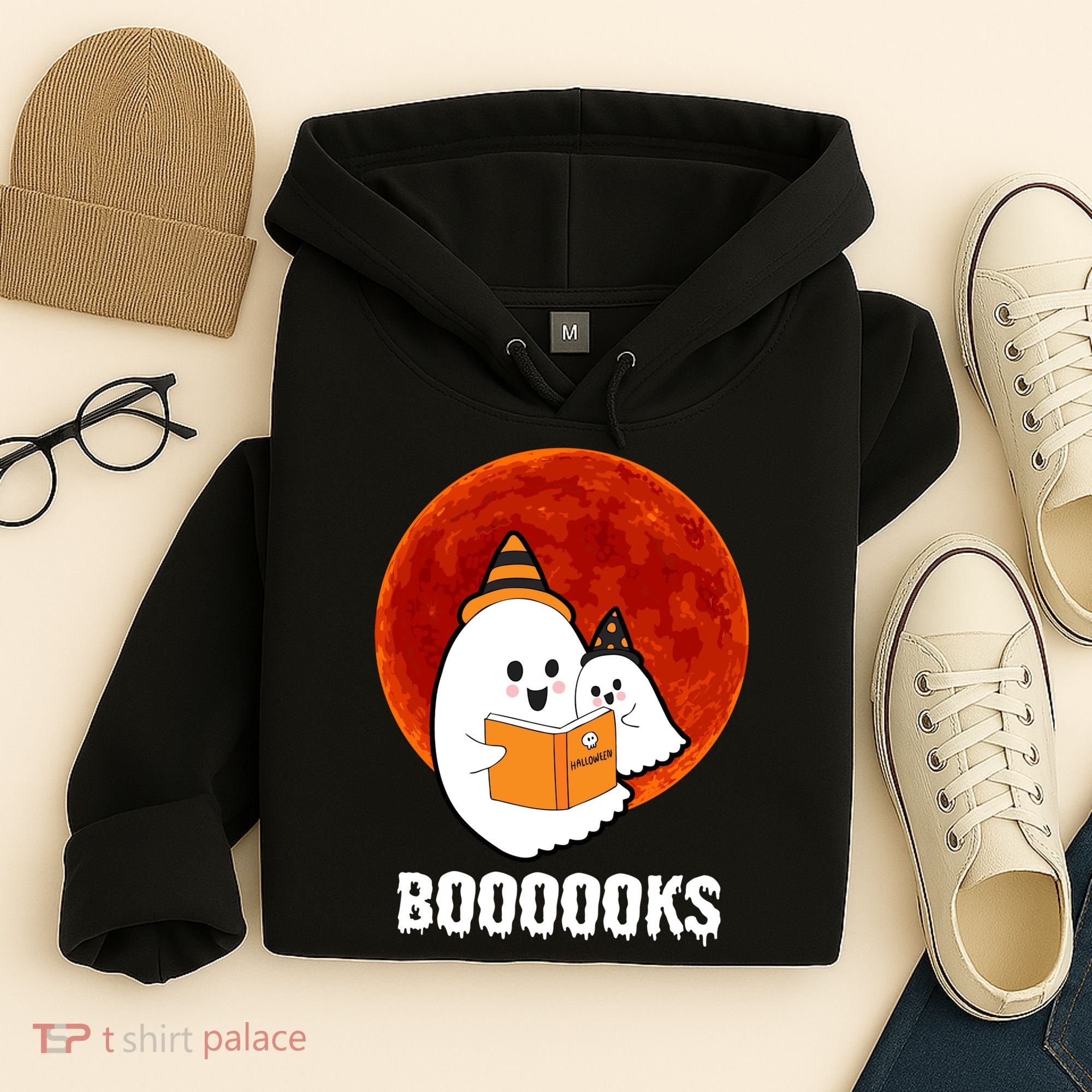 Boooooks Funny Cute Halloween Book Hoodie