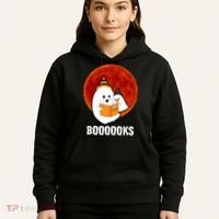 Boooooks Funny Cute Halloween Book Hoodie thumb 5