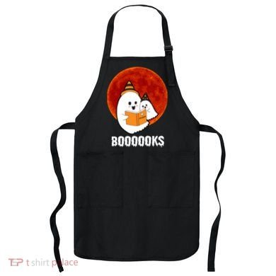 Boooooks Funny Cute Halloween Book Apron
