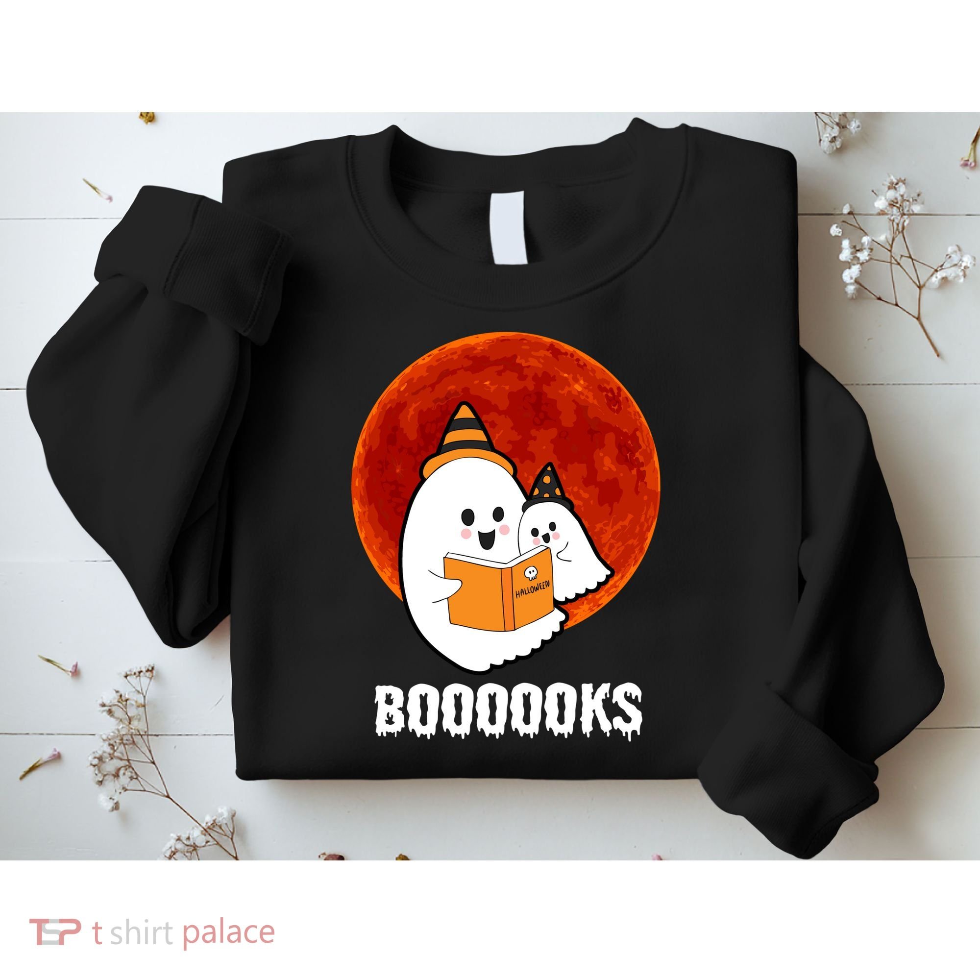 Boooooks Funny Cute Halloween Book Sweatshirt