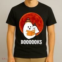 Boooooks Funny Cute Halloween Book T-Shirt thumb 3