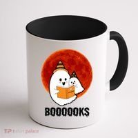 Boooooks Funny Cute Halloween Book Coffee Mug thumb 1