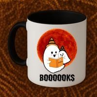 Boooooks Funny Cute Halloween Book Coffee Mug thumb 2