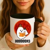 Boooooks Funny Cute Halloween Book Coffee Mug thumb 3
