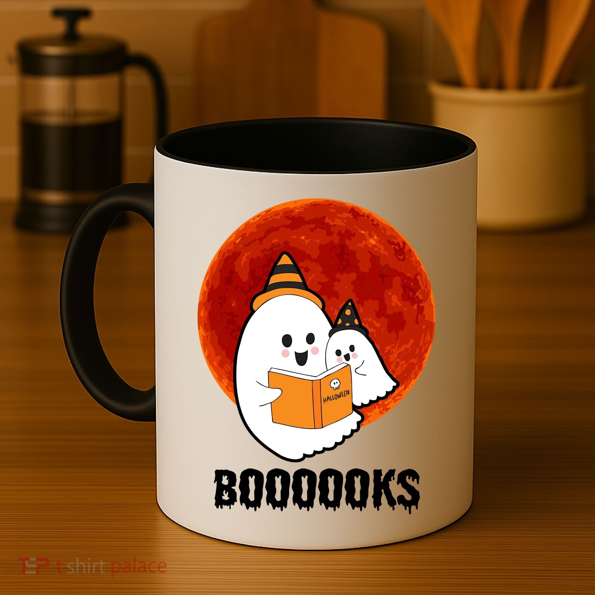 Boooooks Funny Cute Halloween Book Coffee Mug