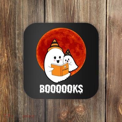 Boooooks Funny Cute Halloween Book Coaster