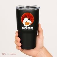 Boooooks Funny Cute Halloween Book Tumbler thumb 2