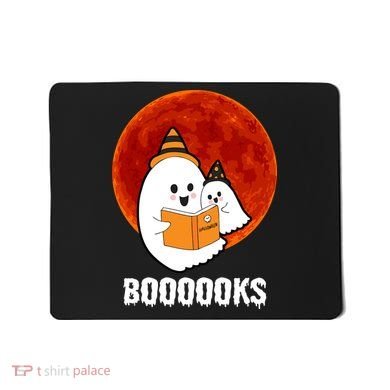 Boooooks Funny Cute Halloween Book Mousepad