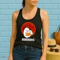 Boooooks Funny Cute Halloween Book Women's Tank Top thumb 2