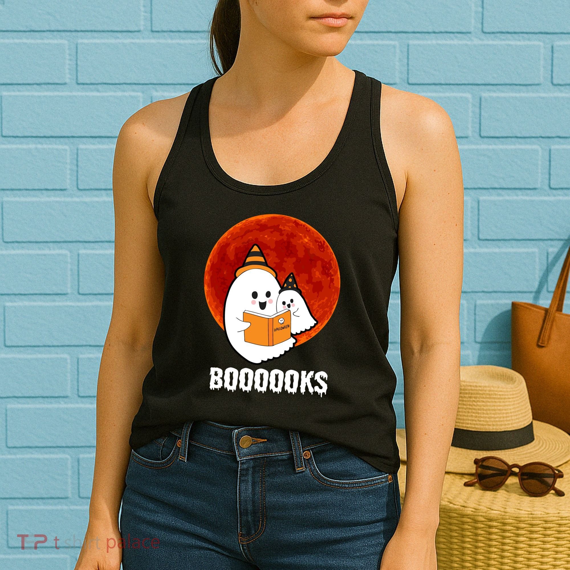 Boooooks Funny Cute Halloween Book Women's Tank Top