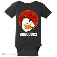 Boooooks Funny Cute Halloween Book Baby Bodysuit thumb 0