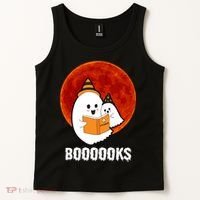 Boooooks Funny Cute Halloween Book Tank Top thumb 2