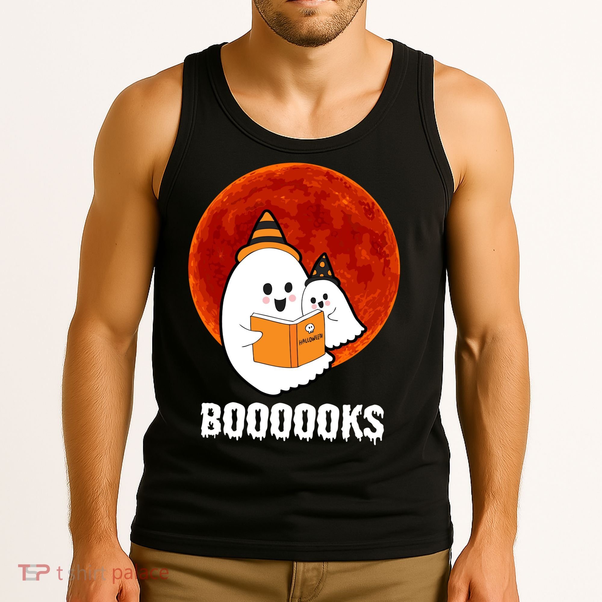 Boooooks Funny Cute Halloween Book Tank Top