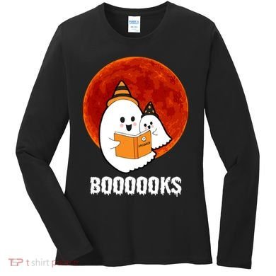 Boooooks Funny Cute Halloween Book Women's Long Sleeve Shirt
