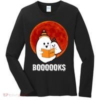 Boooooks Funny Cute Halloween Book Women's Long Sleeve Shirt thumb 0