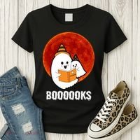 Boooooks Funny Cute Halloween Book Women's T-Shirt thumb 3