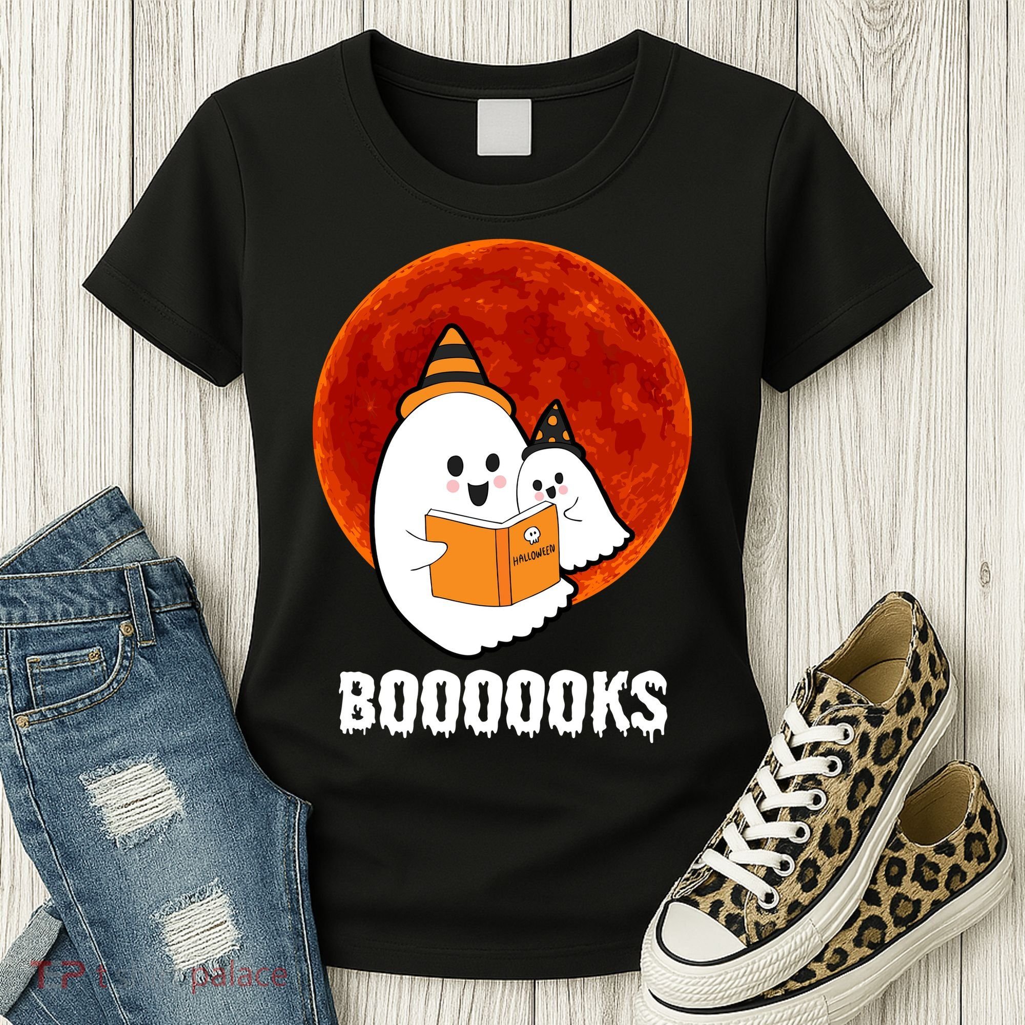 Boooooks Funny Cute Halloween Book Women's T-Shirt