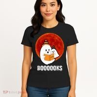 Boooooks Funny Cute Halloween Book Women's T-Shirt thumb 4